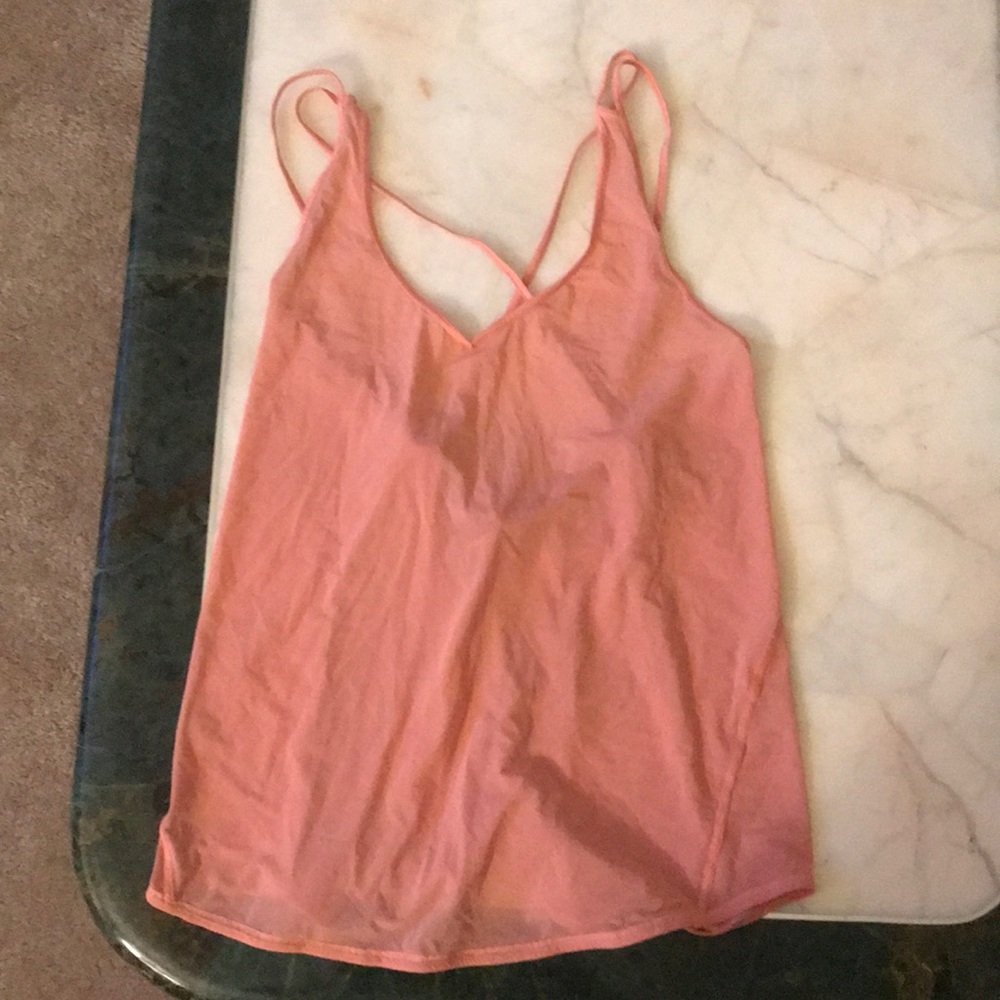 Peach slightly see through workout tank Lululemon